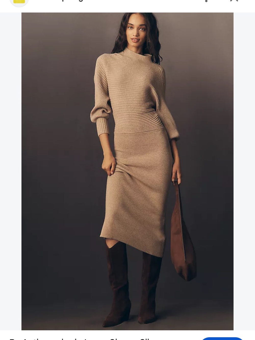 Anthropologie Midi Ribbed Sweater Dress
